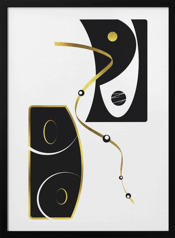 Black & White Abstract No. 2 | gold Poster